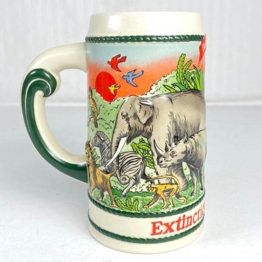 Busch Gardens Zoo Stein Extinction is Forever Animal Wildlife Mug Ceramarte